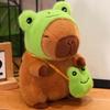 Toy Capybara Plush Cute Frog Dinosaur Hat Backpack Funny Sleep Doll Comfort