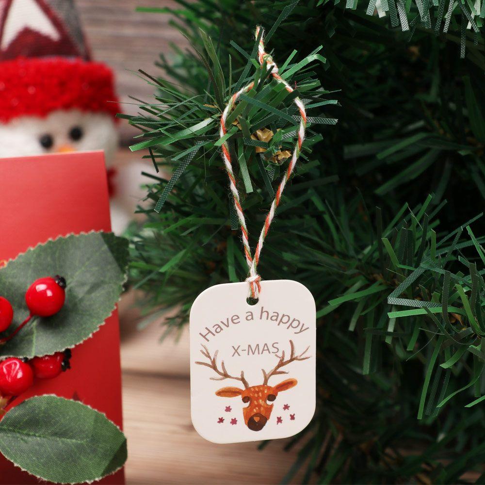 48/50 шт. Карточки для вечеринок Рождественские украшения Крафт-бумага Рождественские этикетки Бирки для упаковки подарков Крафт-бирка