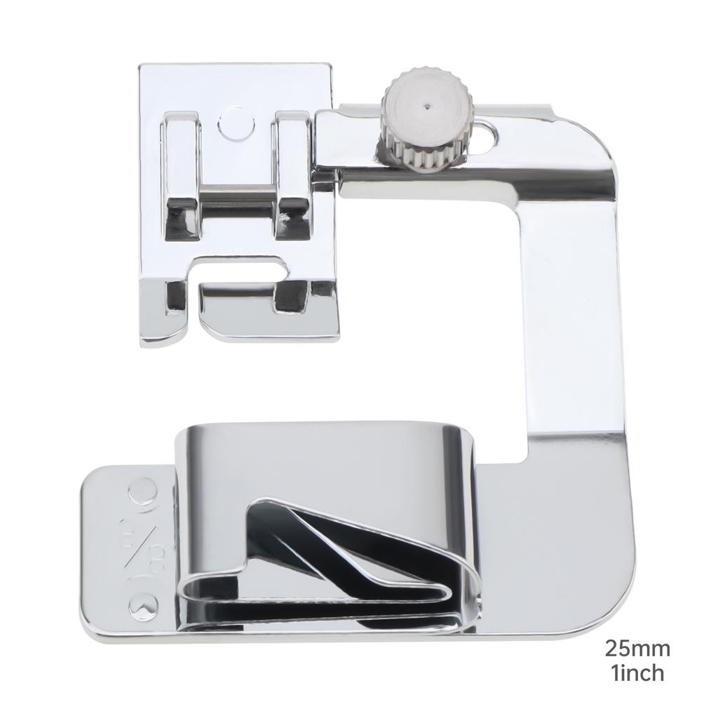 Multi-Size 1/2 3/4 1 Inch 13 19 25mm Metal Wide Rolled Hem Presser Foot Low Shank Sewing Machine