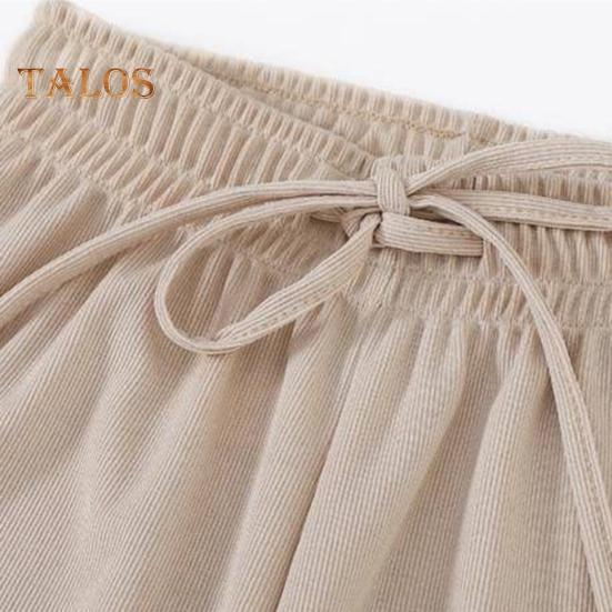 Женские брюки, эластичные повседневные брюки с высокой талией и регулируемым шнурком, однотонные свободные брюки с широкими штанинами, летние тонкие длинные брюки