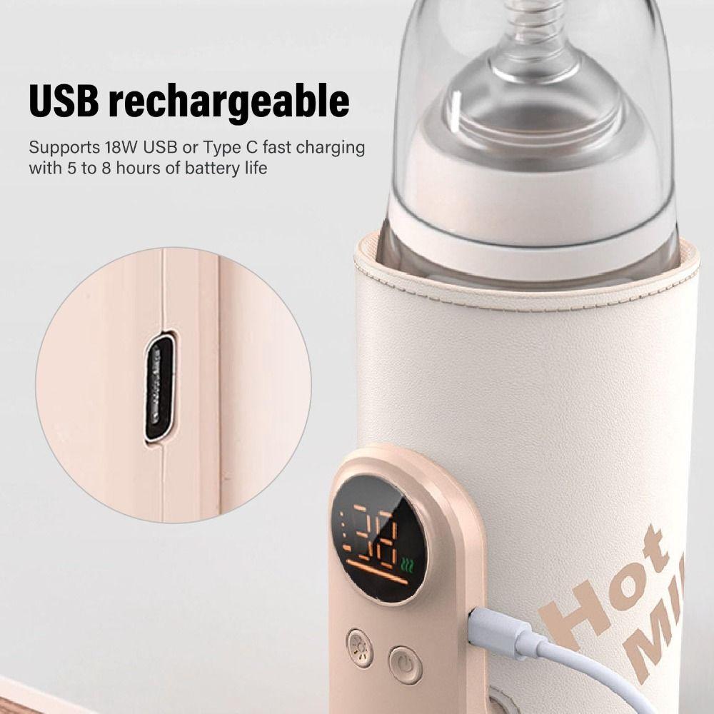 Constant Temperature Milk Warmer Wireless Nighttime Milk Warmer Bottle Insulation Cover  Car Mount