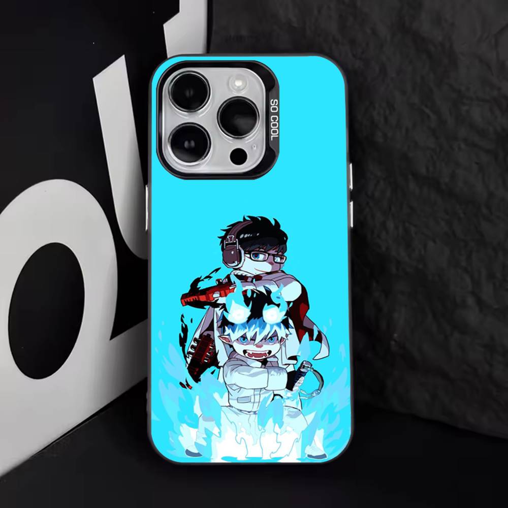 Аниме Синий Экзорцист Чехол для Телефона Для iPhone 16,15,14,13,12,11,8,7,Pro,Max,Plus,Mini,XS,SE Противоударный Черный Матовый Жесткий