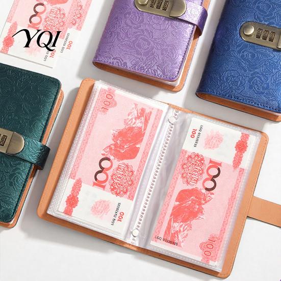 Budget Management Wallet for Home Cash Organizer Book with 3-Digit Combination Lock, Durable PU Leather Money Lockable Budgeting Storage Wallet,