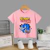 Summer Short Sleeve Kids TShirt Anime Sonic Cartoon Pattern Round Neck Casual Fashion Comfortable Breathable Daily Play Clothes