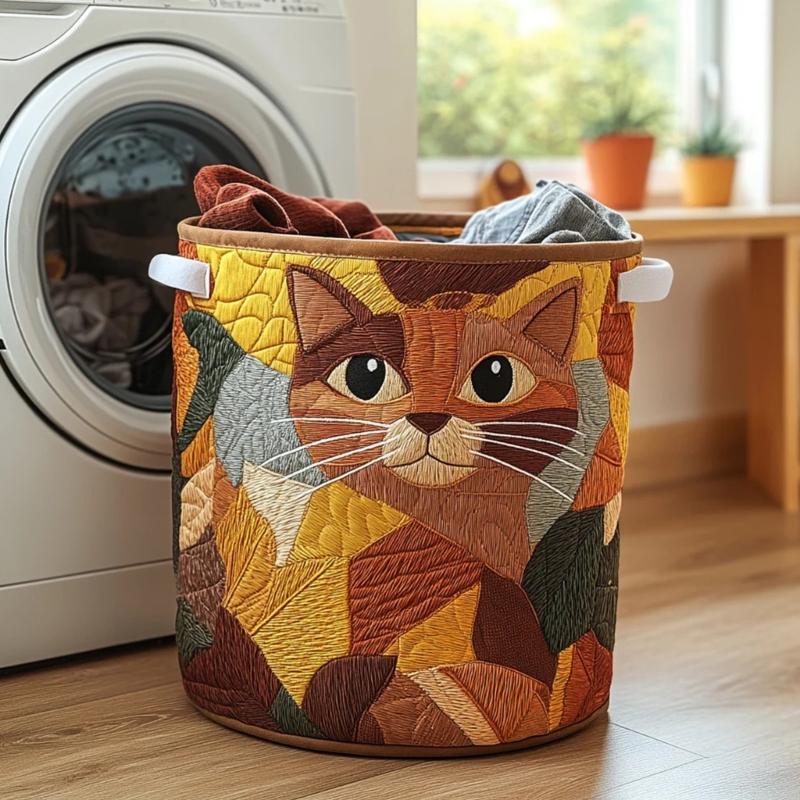 Корзина для белья с ручками для переноски, стеганая полиэстеровая корзина для одежды, полотенец и повседневного домашнего хранения