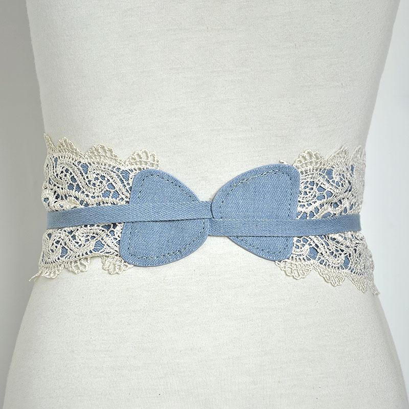 Mary European and American Ladies Multi-Color Optional Wide Waist Seal Lace Decoration Wide Belt Women's Leather