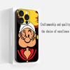 Чехол для телефона с классическим аниме-рисунком Попай Для iPhone 17 16 e 15 14 13 12 Plus Mini Pro Max Мягкий черный Ударопрочный чехол