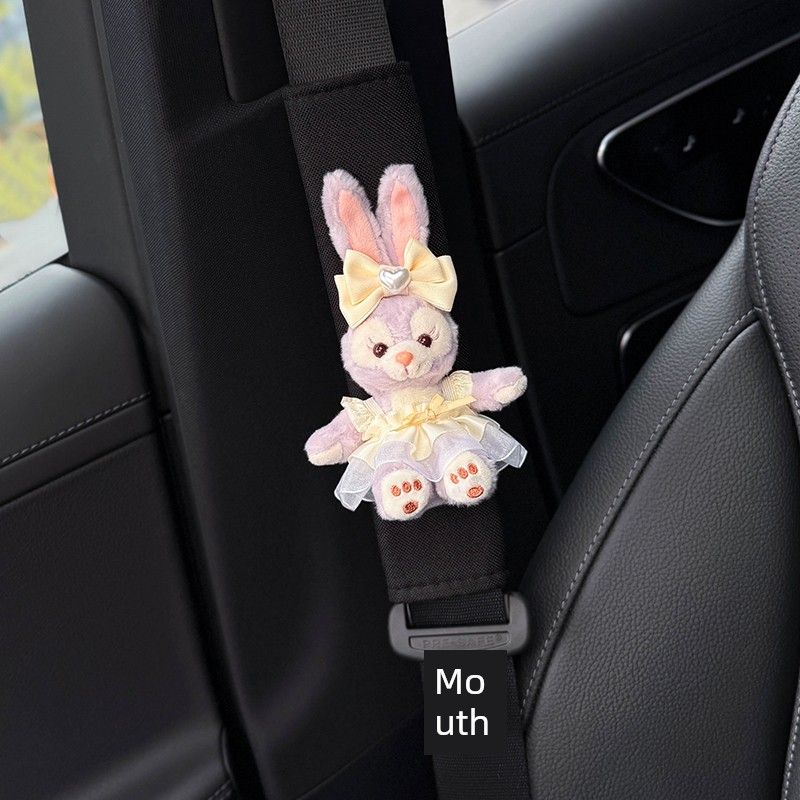 StellaLou Car Safety Belt Shoulder Pad Cover Car Interior Safety Belt Decoration All Year Round Neutral a Pair of Couple Fancy Women