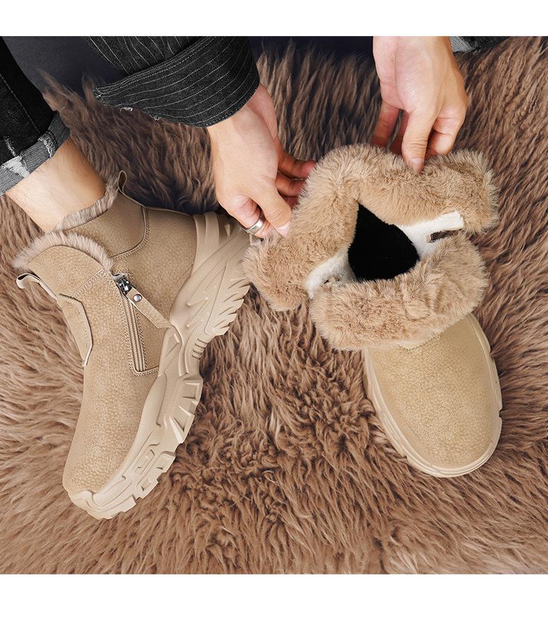 Мужские зимние высокие водонепроницаемые ботинки для снегоступов с теплой бархатной подкладкой для активного отдыха, противоскольжения и альпинизма.