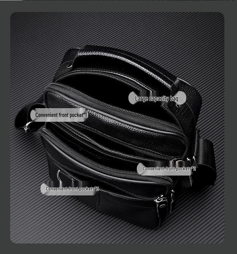 Men's Vertical Shoulder Bag: Business Casual Multi-compartment Backpack Briefcase