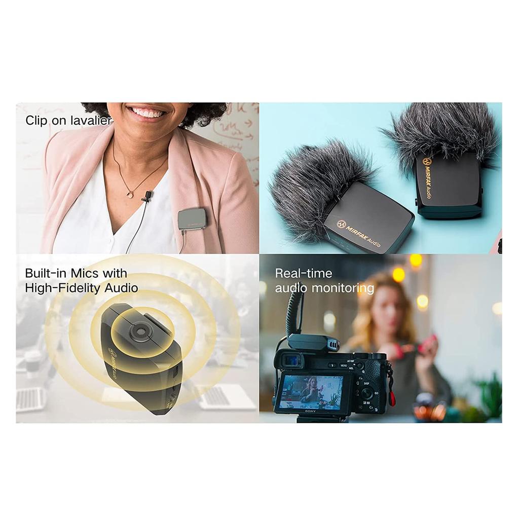 Беспроводная микрофонная система MIRFAK Audio WE10, микрофон для связи в комплекте, петличный микрофон MFA13 [] 2,4 ГГц Встроенный