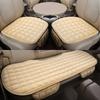 Three-piece Car Seat Cushion Set, Winter Plush Three-piece Set, Tie-free Non-slip Seat Cushion, Plush Seat Cushion