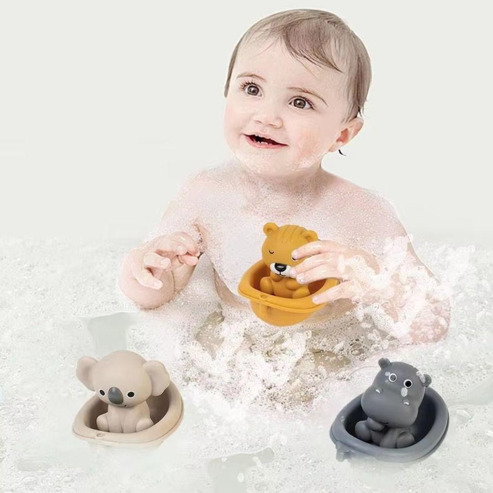 Folding Tower Floating Shower Toy Animal Designs Stacking Boat Toys Infants Toddlers