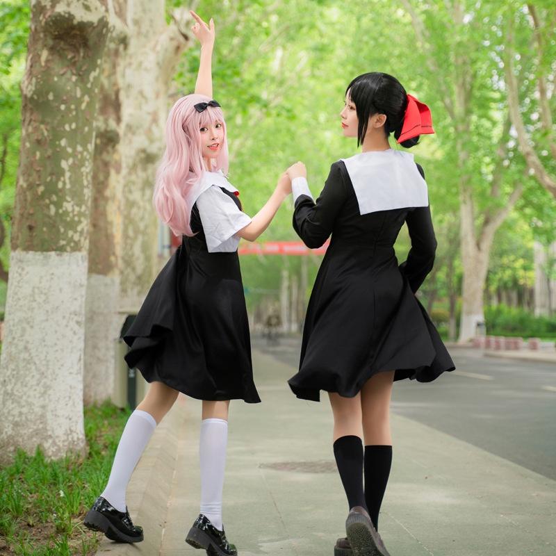 Кагуя Любит Сама Война Фудзивара Чика Косплей Костюм Платье Вечеринка Хэллоуин