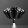 Automatic Umbrella Reflective Stripe Reverse Led Light Umbrella Three Folding Inverted 10 Ribs Windproof Umbrellas