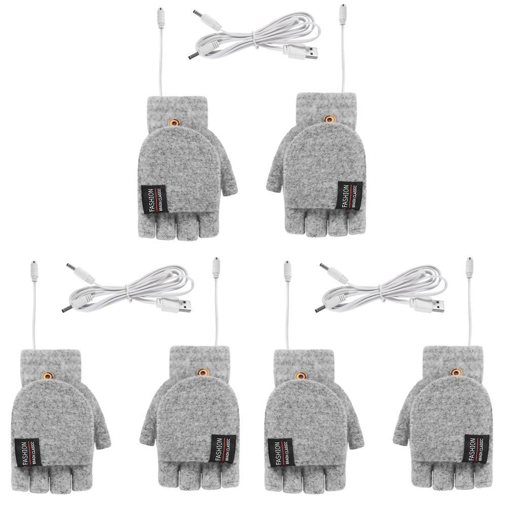 Электрические термоперчатки с регулируемой температурой зимние грелки для рук (Светло-серый) Q