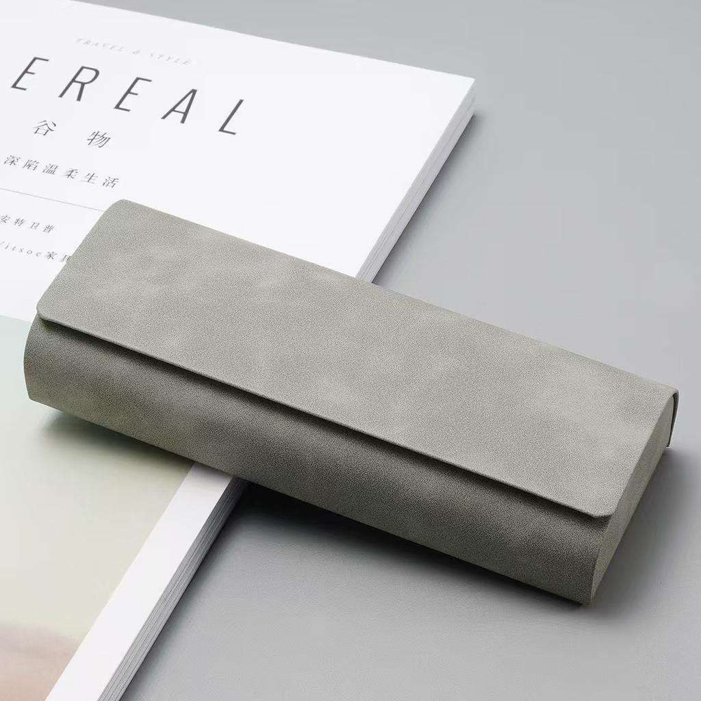 High-Value Optical Glasses Case, Leather Retro Advanced Sense Pressure-Resistant Glasses Case, Optical Myopia Glasses Storage Box.