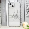 Теплый семейный чехол для телефона с держащимися за руки парами для IPhone 16 11 12 13 14 15 Pro Max 7 8Plus 16E X XS Прозрачный Мягкий Чехол Абстрактная Линия
