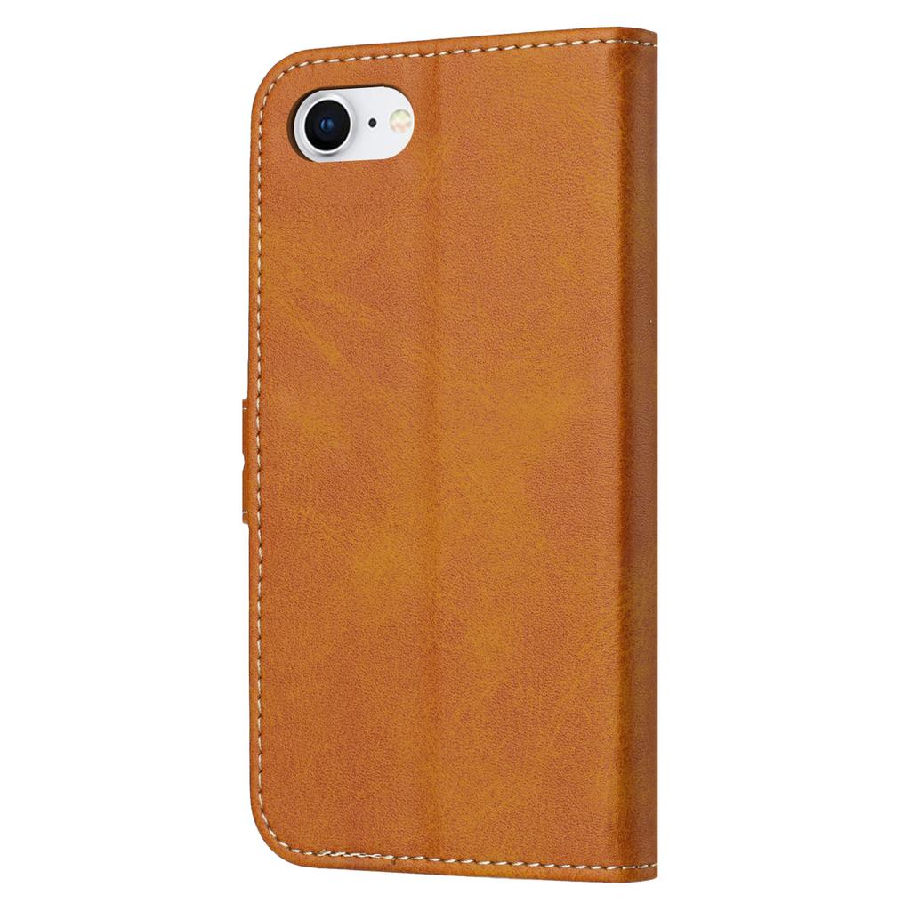 For iPhone 16e Case Happy Cat Pattern Imprinted Leather Wallet Phone Cover