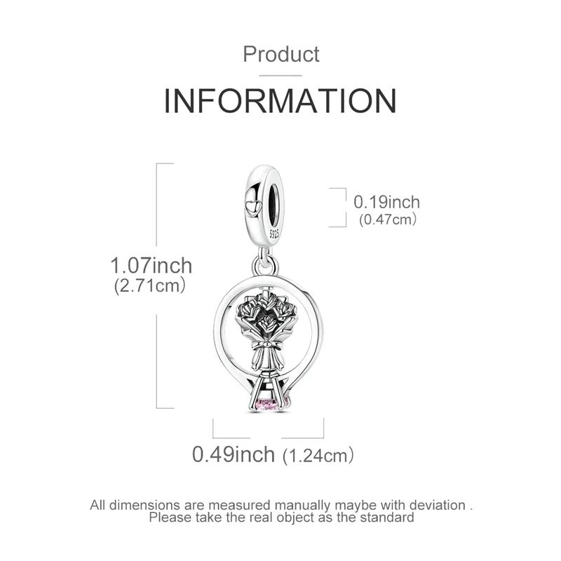 Copper Metal Charm Bead Component Bead Component Rotatable Bouquet Wedding Ring Pendant Bead Component Compatible With Authentic Original Bracelets