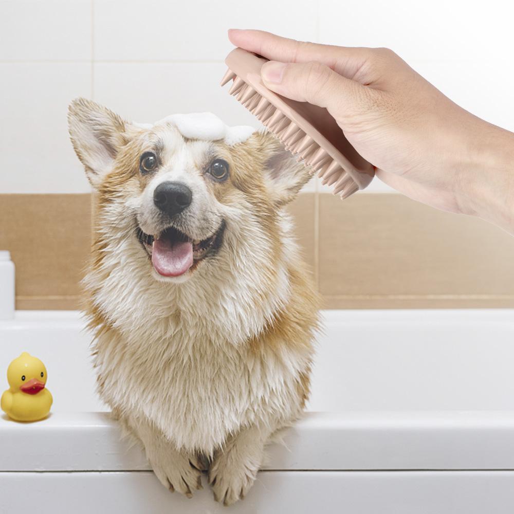 Brush Tools Dog Cat Soft Gentle Silicone Bristles Wash Tools Pet Washer Quickly Cleaning Brush Comb Cleaner Puppy Massage Brush