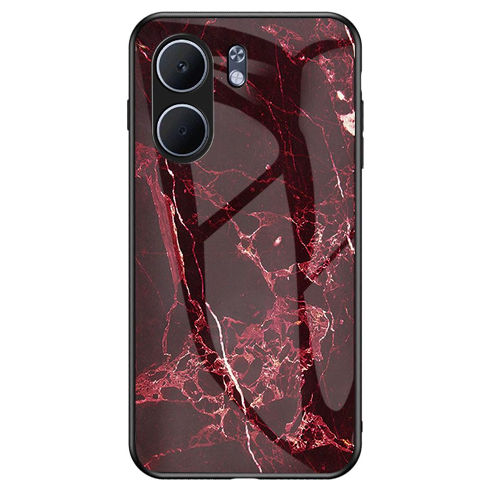 For Oppo A5x 4G/5G Case Marble Pattern Tempered Glass+PC+TPU Protective Phone Cover