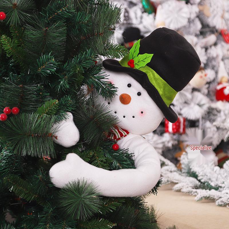 Дед Мороз и Снеговик Верхушка для елки - Праздничное украшение