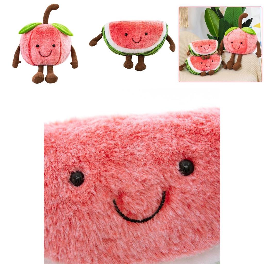 Cartoon Cherry Expression Plush Pillow Cute Fruit Stuffed Toy For All Ages 35cm 50cm 60cm