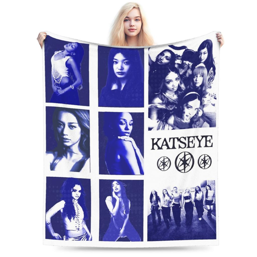 Вязаные пледы Katseye Kpop Флисовые Lara Manon Megan Легкий плед для кровати Дивана Ковра на пол