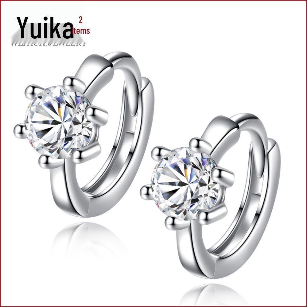 Weihua Women's Eight Hearts & Arrows Korean Six-Claw Round Fashion Earrings.