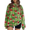 Women's Christmas Printed Flannel Sweatshirt Top