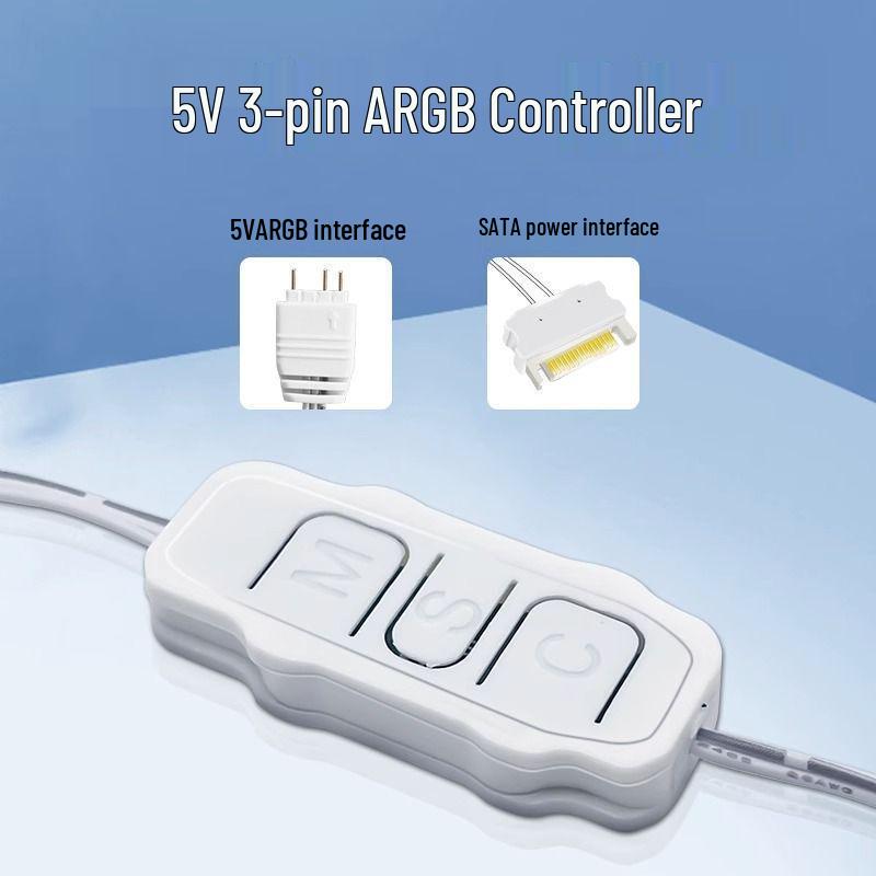 3-pin ARGB контроллер вентиляторов 5В с пультом ДУ и хабом синхронизации для корпусов ПК