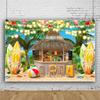 Summer Hawaii Beach Backdrop Tropical Flowers Aloha Luau Sea Surfboard Holiday Party Birthday Photography Background Decor Props