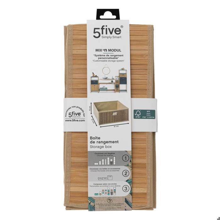 5five - panier 31x15cm "mix n' modul" latte bambou