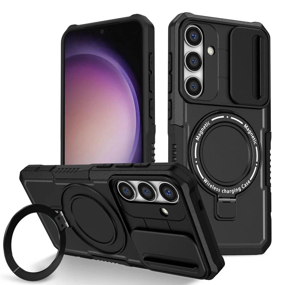KEYSION Чехол MagSafe для Samsung S24 Ultra S23 + S22 S21 S20 FE, защитный чехол для камеры, чехол для телефона Galaxy Note 20 Ultra