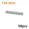 50 шт. DIY Строительные блоки Тонкая пластина 1x6 точек Классические кирпичики Образовательные Креативные Размер Совместимый с 3666 Игрушки для детей