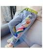 Jeans for Teenage Girls Boys Kids 8 12Yrs High Quality Graffiti Painting Print Casual Pants with A Rainbow Cartoon Trousers