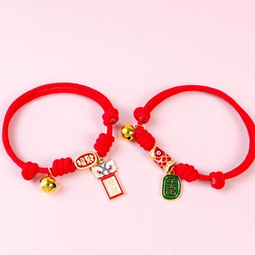 Adjustable Braided Cat Collar Chinese Style Puppy Collar Creative Pet Bell Necklace Photo Props