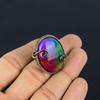 Rainbow Solar Quartz Gemstone Copper Wire Wrapped Handmade Jewelry Ring For Her All Size
