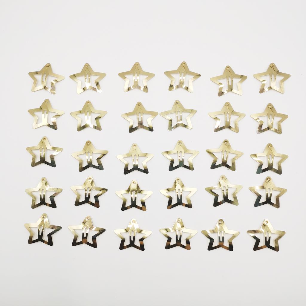 30 шт. Золотые заколки для волос в виде звезд 1,2 дюйма Винтажные металлические заколки-клипсы Y2K для женщин, девушек, полые панк-аксессуары для волос
