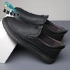 New Men's Shoes 2025 Summer Hollow Breathable Hole Shoes Men's Casual Leather Shoes Driving Leather Shoes