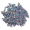 1 Bag 500Pcs Flatback Rhinestones Horse Eye Shape Artificial Resin Rhinestone for Crafts Decoration 7x15mm Light Black