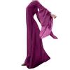 Women Fall Winter  Gothic Retro Solid Long Sleeve Ball Gowns Maxi Dress