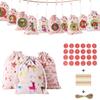 Christmas Pattern Candy Bag 1-24 Advent Calendar Bundle Cotton Linen Gift Bag