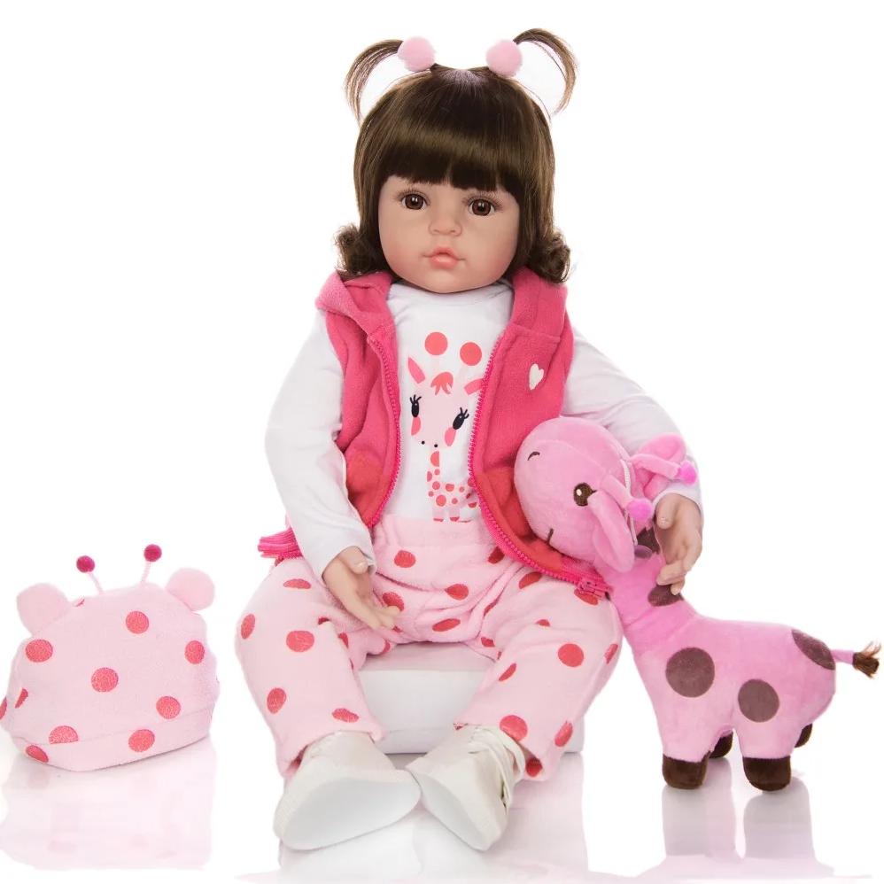 KEIUMI Кукла Reborn Bebe, игрушка, тканевое тело, Реалистичная кукла с жирафом для детей, подарки на день рождения и Рождество