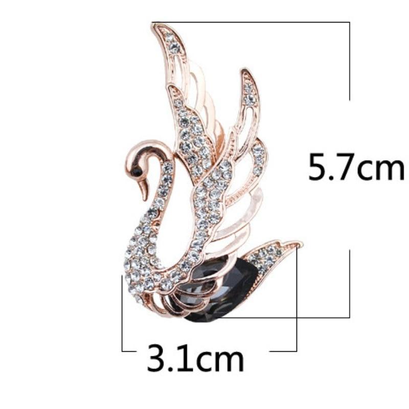 Blucome 3 цвета на выбор Броши-лебеди со стразами и кристаллами для женщин Элегантные булавки с животными Модная бижутерия 2023 KTJ
