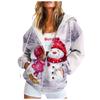 Женская рождественская модная свободная повседневная куртка-свитер с длинными рукавами и капюшоном