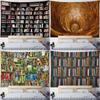 Retro Bookshelf Tapestry Office Living Room Tapestry Home Wall Decoration Tapestry