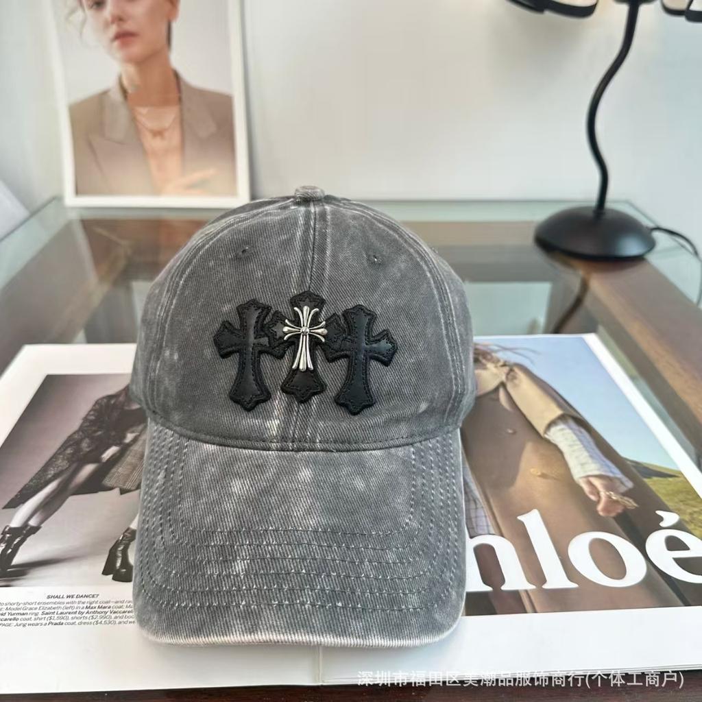 New retro cross washed baseball cap spring and summer fashion versatile face small shade cap men and women