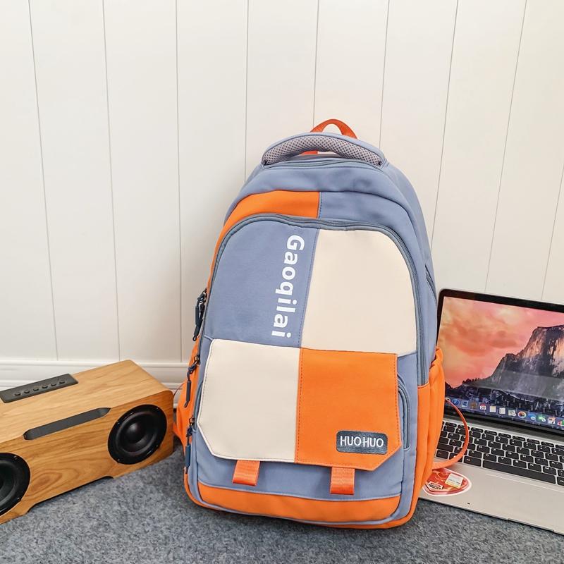 Студенческий цветной контрастный школьный рюкзак большой емкости, студенческий рюкзак средней школы, дорожный рюкзак для мужчин и женщин